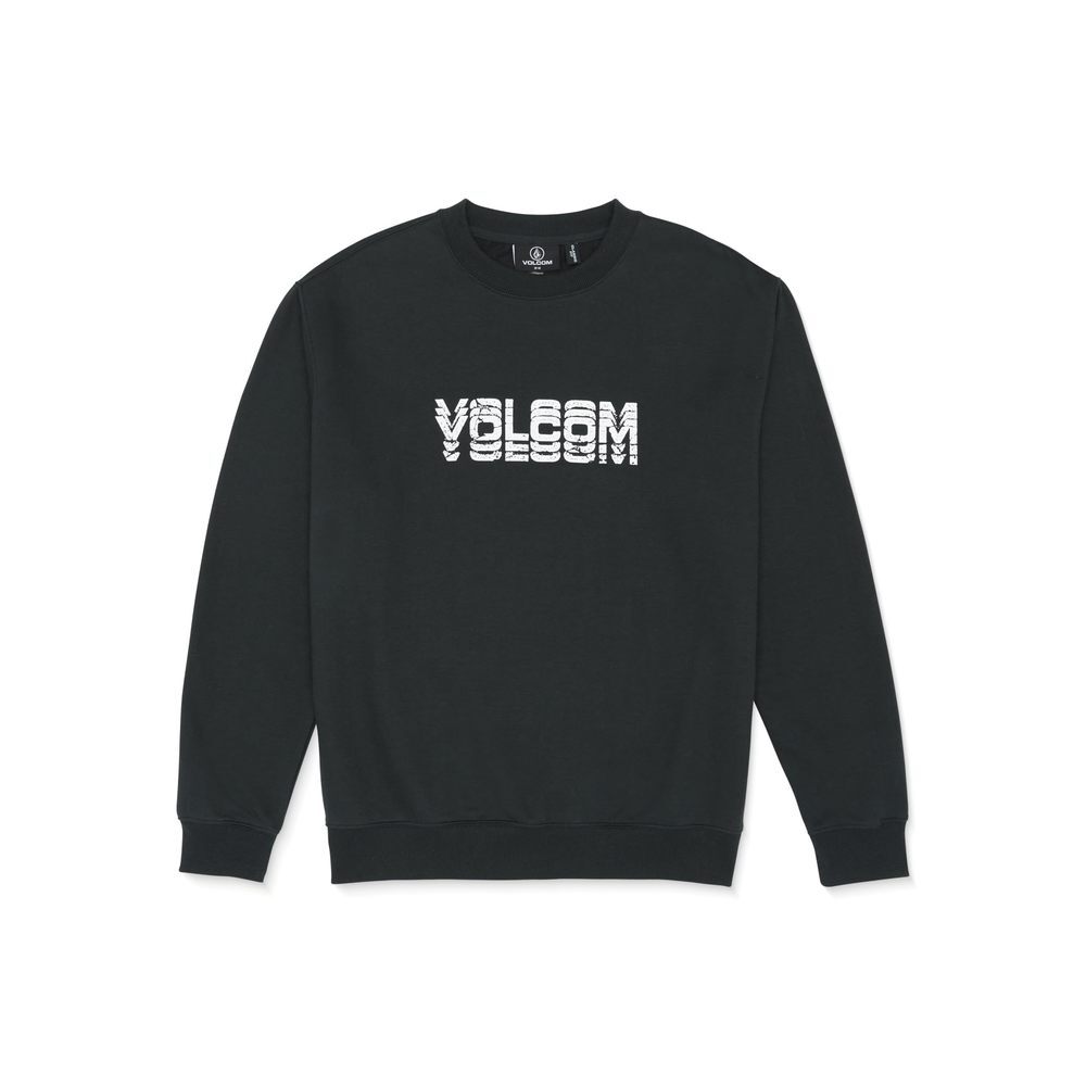 Volcom Men's Cement Crew Neck Sweatshirt Washed Black Heather Large